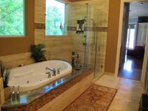 Tropical Bathroom Remodel in houston