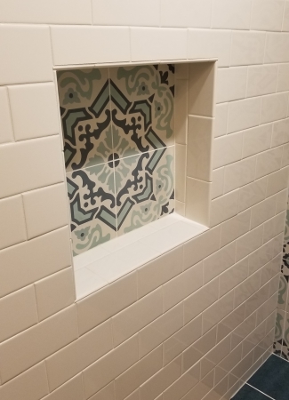 Bathroom remodel shower inlet