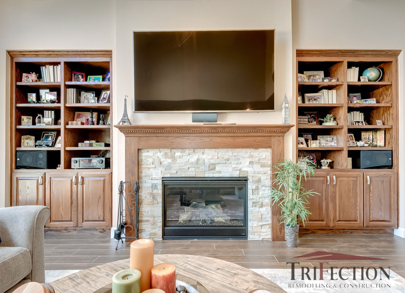 Built-in Bookcases & Fireplace Mantle