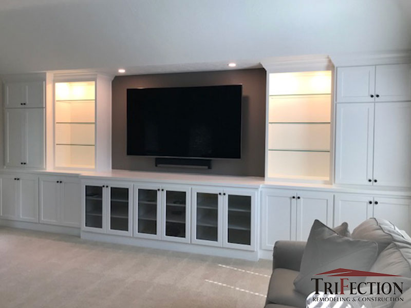 custom cabinets entertainment center from trifection