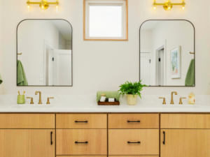 Double vanity in Houston, TX bathroom