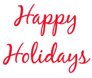 happy holidays and thank you