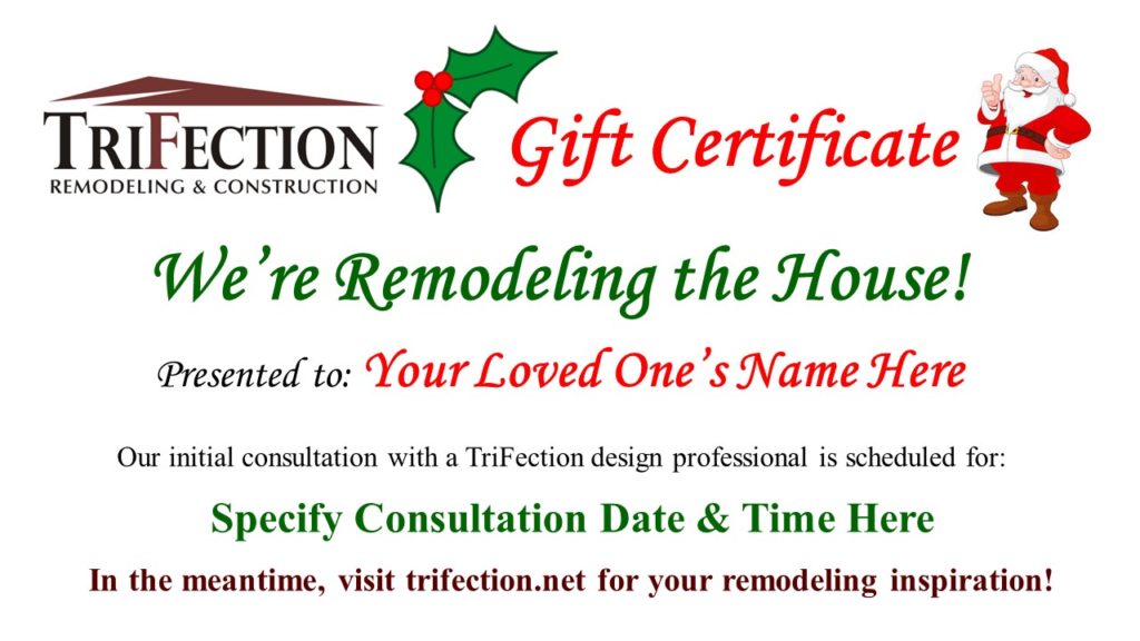 home remodeling gift certificate