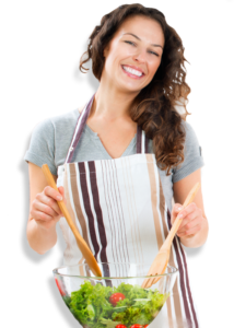 whale: woman in kitchen cooking